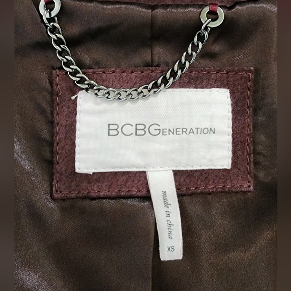 Burgundy BCBG Suede Peplum Jacket - Picture 7 of 9